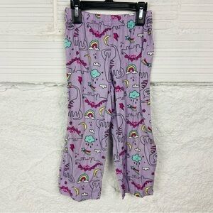 Carters Purple Dinosaur rainbow Print Kids Pajamas size 4